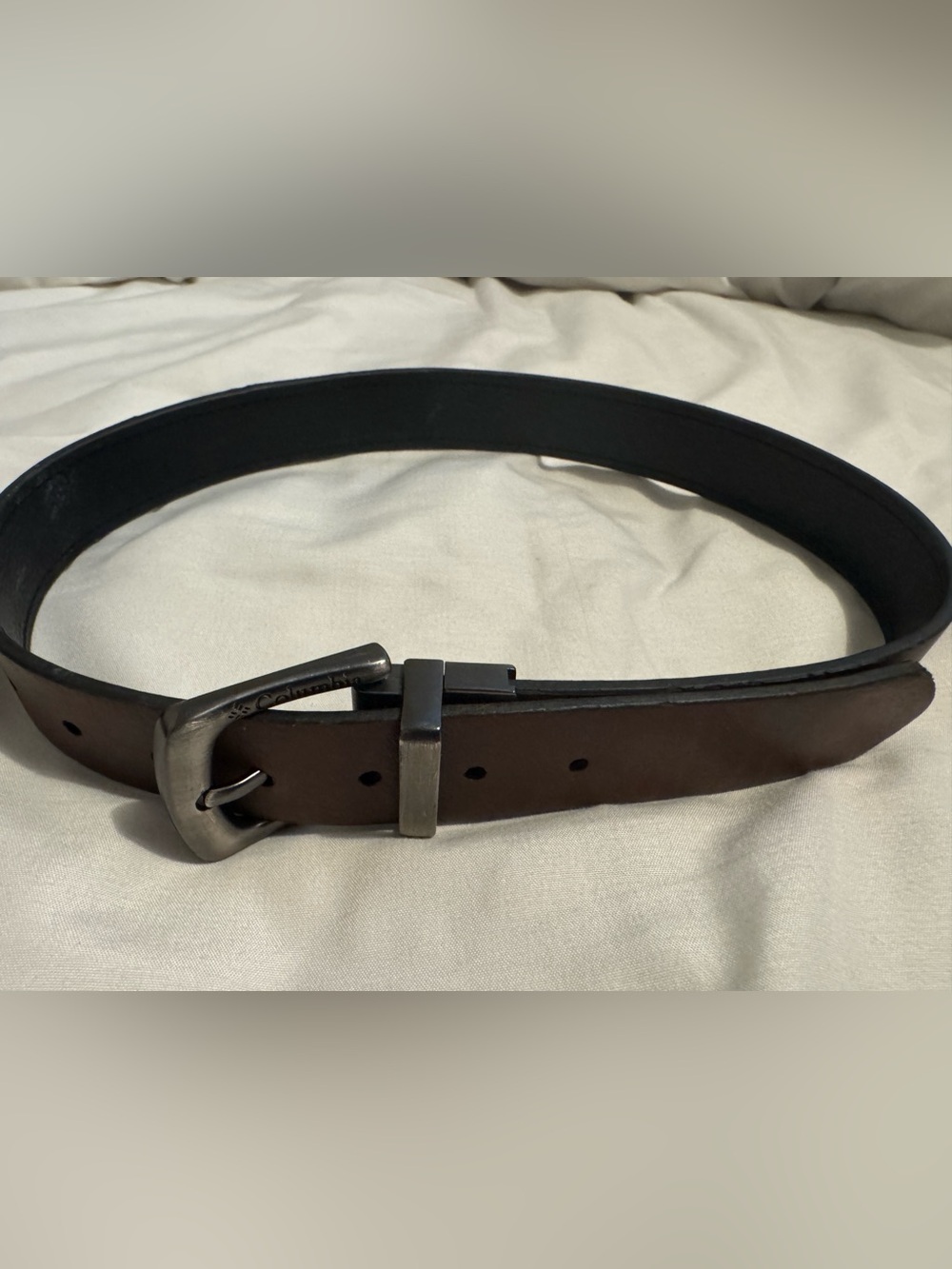 Boys Columbia reversible Leather Belt in Dark Brown/Black